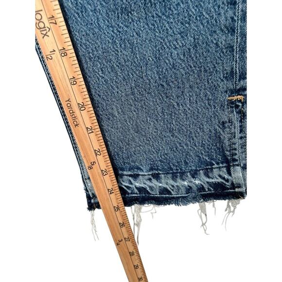 We The Free Jeans Womens 28 High Rise Destroyed Raw Hem Straight Crop Light Wash - Picture 11 of 12